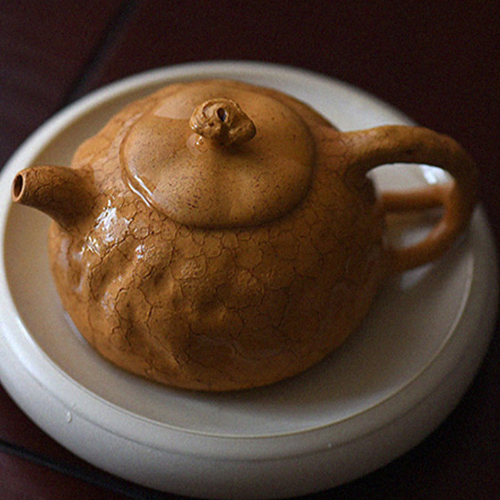 Buddha Stonesハンドメイドヴィンテージツリーテクスチャパープルクレイカンフーティーポット220ml