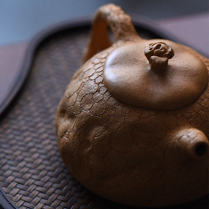 Buddha Stonesハンドメイドヴィンテージツリーテクスチャパープルクレイカンフーティーポット220ml