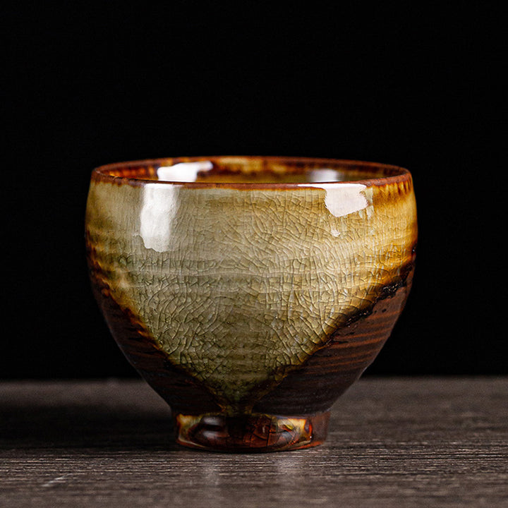 Buddha Stonesレトロブラウン窯変陶器ティーカップカンフーティーカップ
