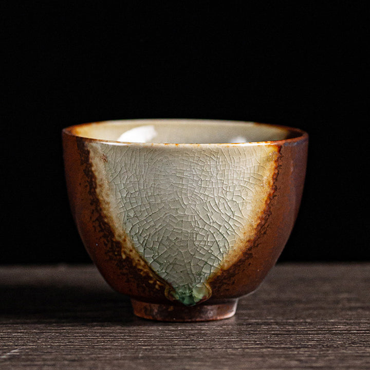 Buddha Stonesレトロブラウン窯変陶器ティーカップカンフーティーカップ