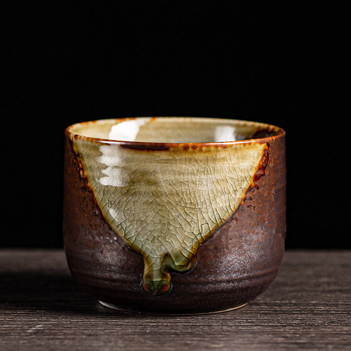 Buddha Stonesレトロブラウン窯変陶器ティーカップカンフーティーカップ