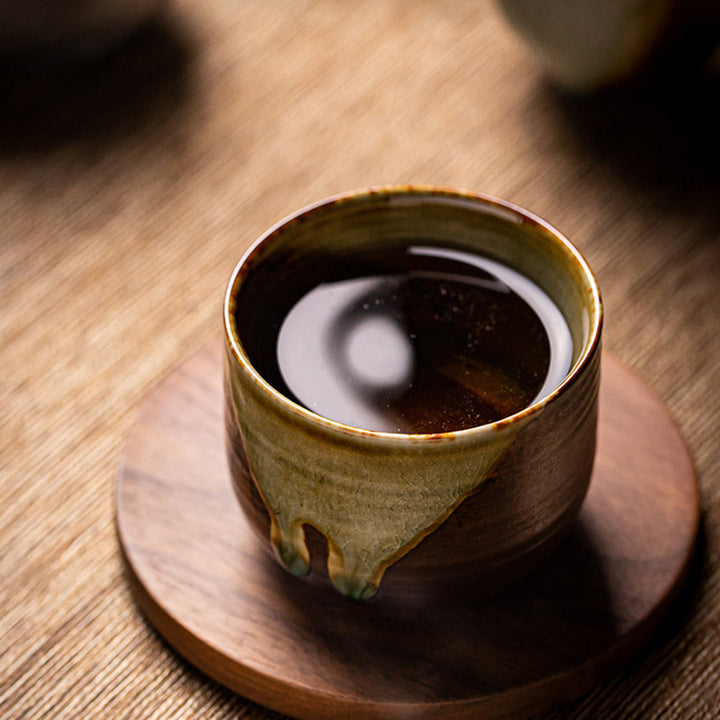 Buddha Stonesレトロブラウン窯変陶器ティーカップカンフーティーカップ