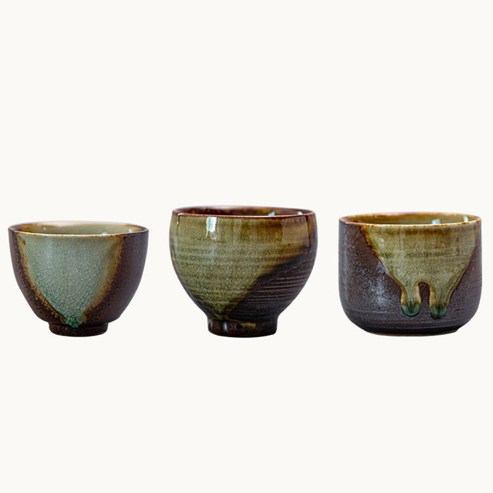 Buddha Stonesレトロブラウン窯変陶器ティーカップカンフーティーカップ