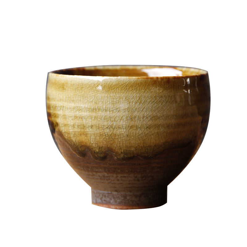 Buddha Stonesヴィンテージ ブラウン ベージュ 窯変 陶器 ティーカップ カンフー ティーカップ ボウル