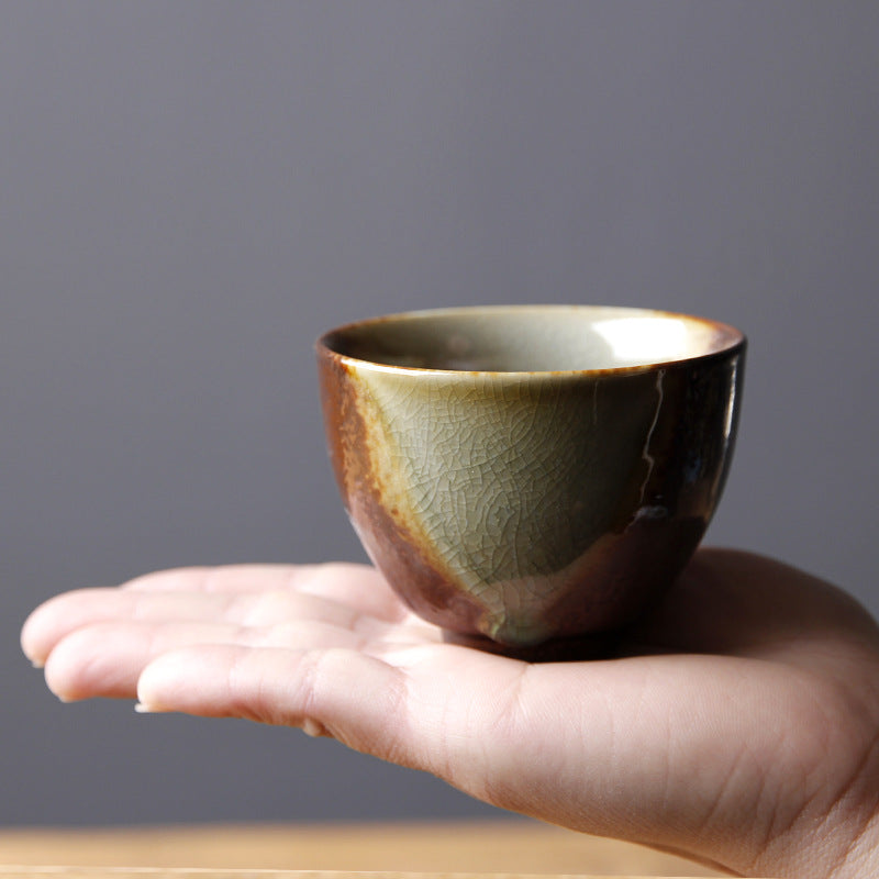 Buddha Stonesヴィンテージ ブラウン ベージュ 窯変 陶器 ティーカップ カンフー ティーカップ ボウル