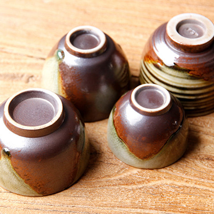 Buddha Stonesヴィンテージ ブラウン ベージュ 窯変 陶器 ティーカップ カンフー ティーカップ ボウル