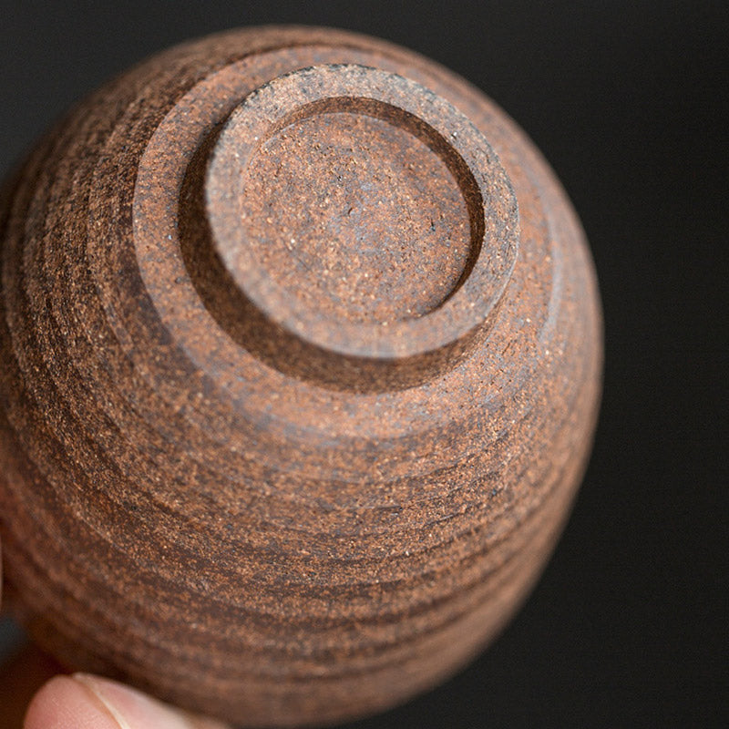 Buddha Stones手作りのレトロなブラウンセラミックティーカップカンフーティーカップ