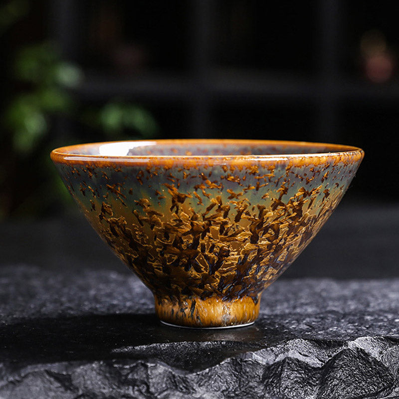 Buddha Stonesカラフルブラウン 陶器 ティーカップ カンフー ティーカップ ボウル