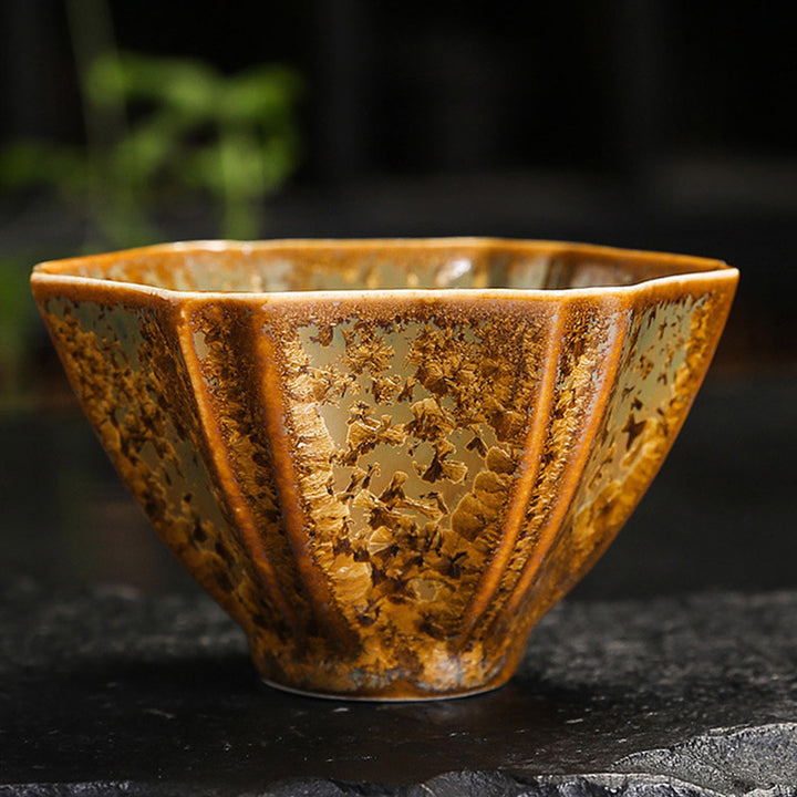 Buddha Stonesカラフルブラウン 陶器 ティーカップ カンフー ティーカップ ボウル