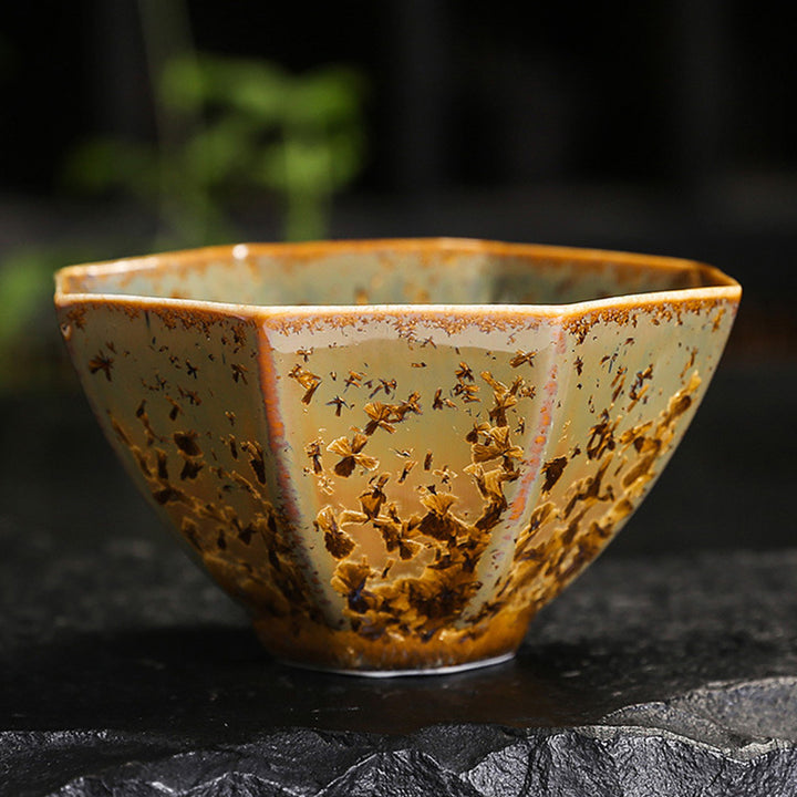 Buddha Stonesカラフルブラウン 陶器 ティーカップ カンフー ティーカップ ボウル