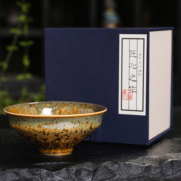 Buddha Stonesカラフルブラウン 陶器 ティーカップ カンフー ティーカップ ボウル