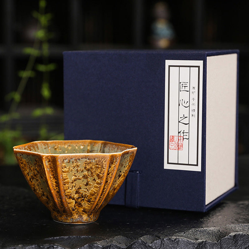 Buddha Stonesカラフルブラウン 陶器 ティーカップ カンフー ティーカップ ボウル