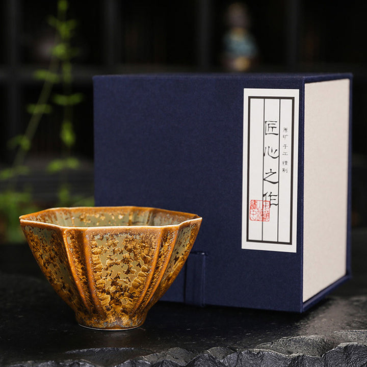 Buddha Stonesカラフルブラウン 陶器 ティーカップ カンフー ティーカップ ボウル