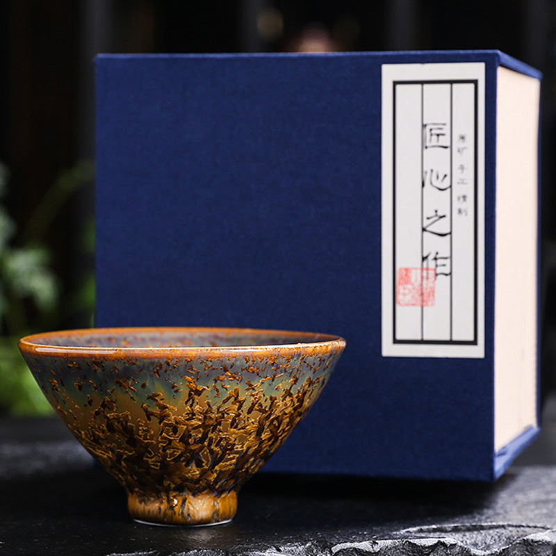 Buddha Stonesカラフルブラウン 陶器 ティーカップ カンフー ティーカップ ボウル