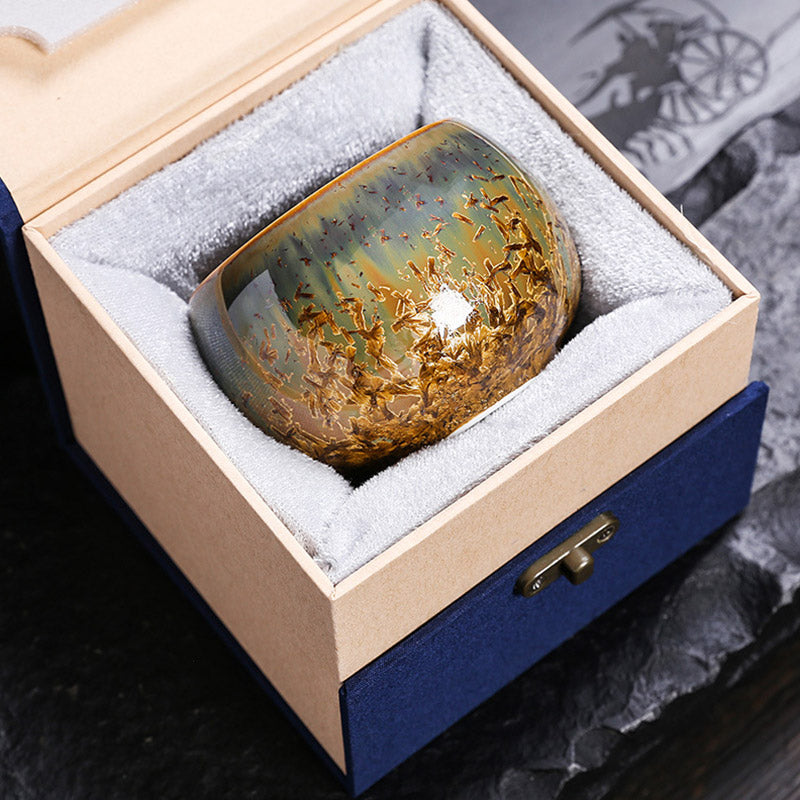 Buddha Stonesカラフルブラウン 陶器 ティーカップ カンフー ティーカップ ボウル