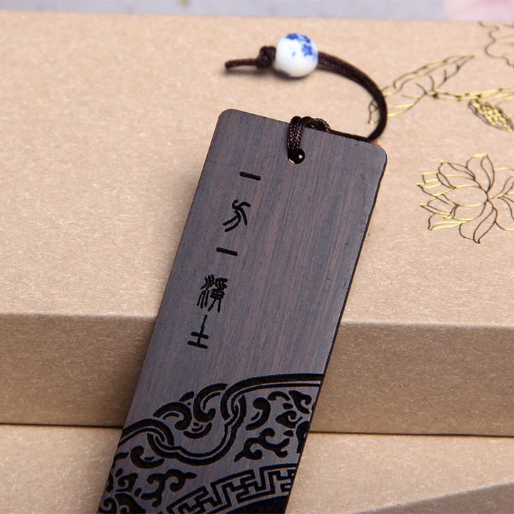 Buddha Stones禅の悟りの名言 黒檀の小葉 紫檀のしおり ギフトボックス付き