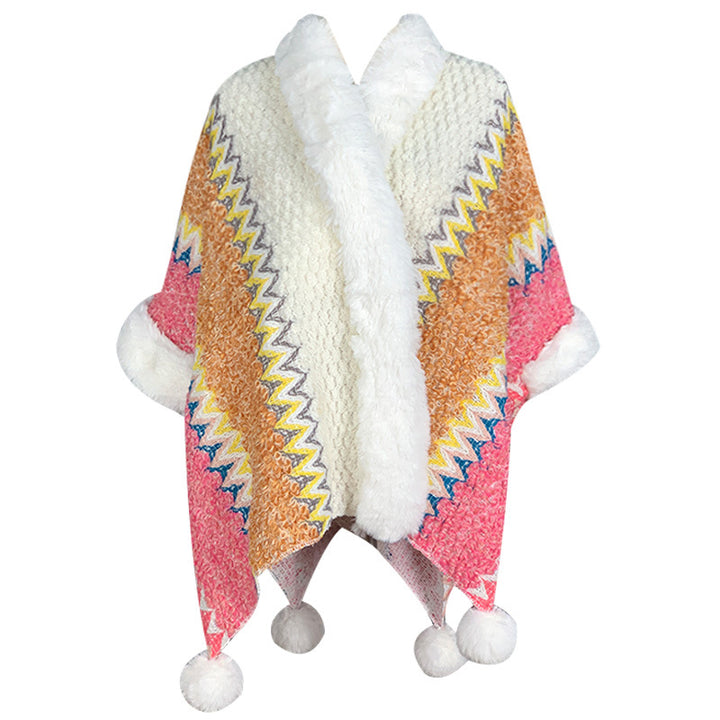 Buddha Stonesチベットのマルチカラーストライプショール冬用快適トラベルスカーフラップ - ベージュ オレンジ ピンク - image 9