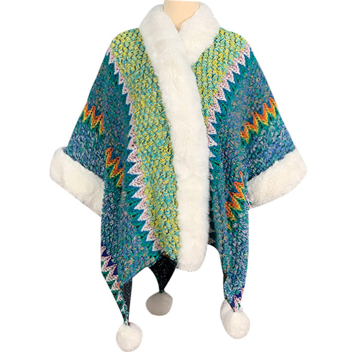 Buddha Stonesチベットのマルチカラーストライプショール冬用快適トラベルスカーフラップ - グリーンライトシアン - image 19