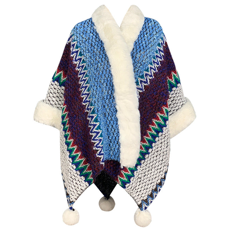 Buddha Stonesチベットのマルチカラーストライプショール冬用快適トラベルスカーフラップ - ブルー ブラウン ベージュ - image 33