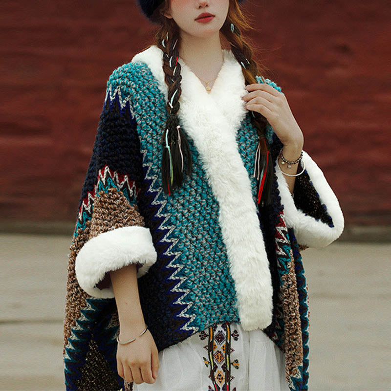 Buddha Stonesチベットのマルチカラーストライプショール冬用快適トラベルスカーフラップ - スカイブルー ダークブルー ブラウン - image 26