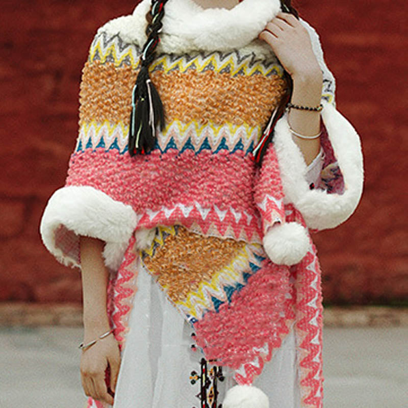 Buddha Stonesチベットのマルチカラーストライプショール冬用快適トラベルスカーフラップ - image 14