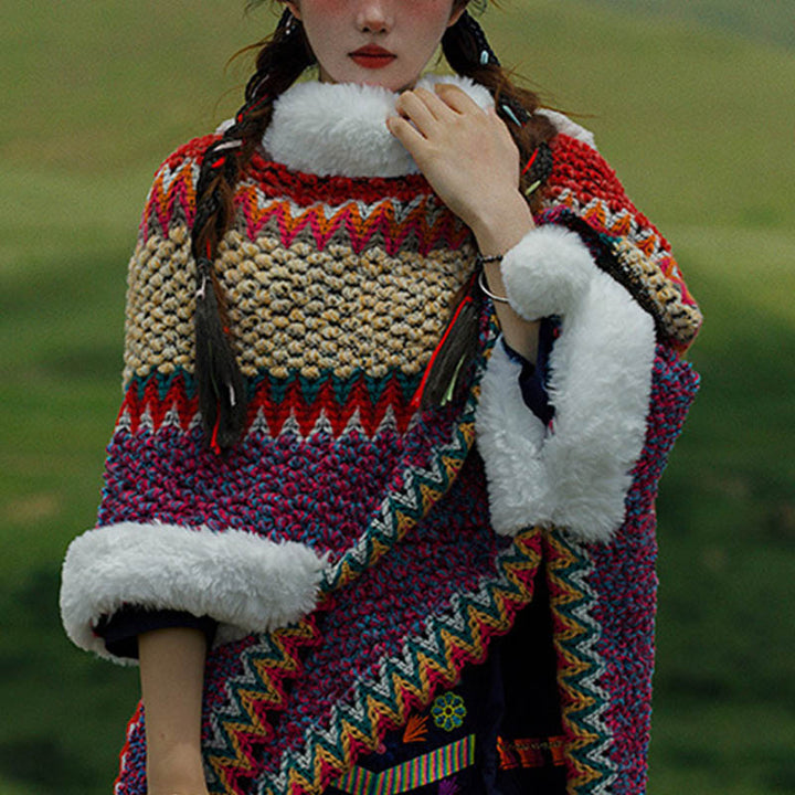 Buddha Stonesチベットのマルチカラーストライプショール冬用快適トラベルスカーフラップ - image 40