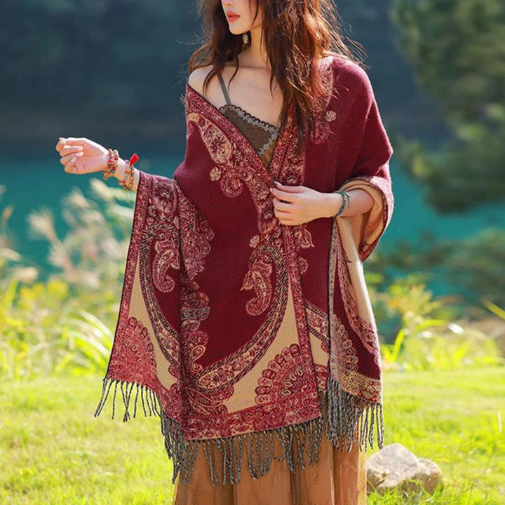 Buddha Stonesチベットの蔓葉模様デザイン ショール 心地よい旅行用スカーフ ラップ - image 12