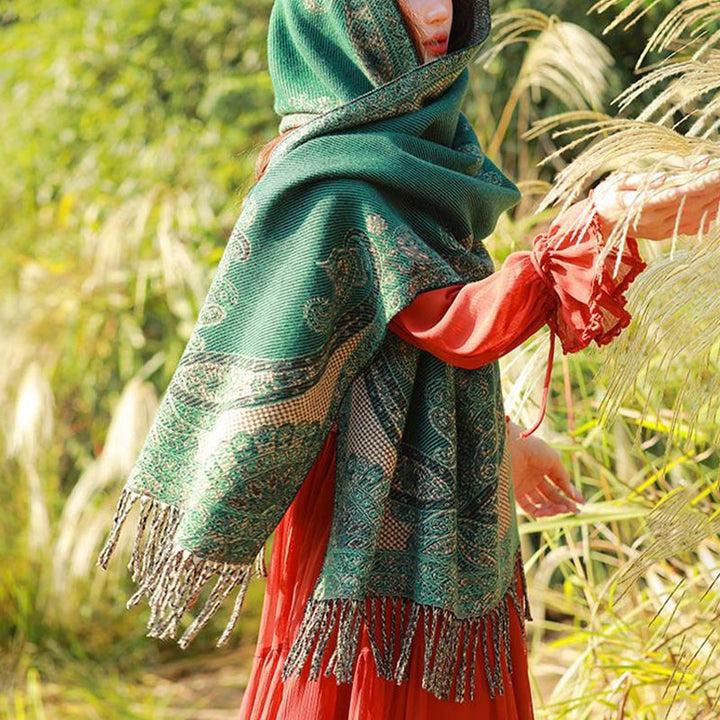 Buddha Stonesチベットの蔓葉模様デザイン ショール 心地よい旅行用スカーフ ラップ - image 39