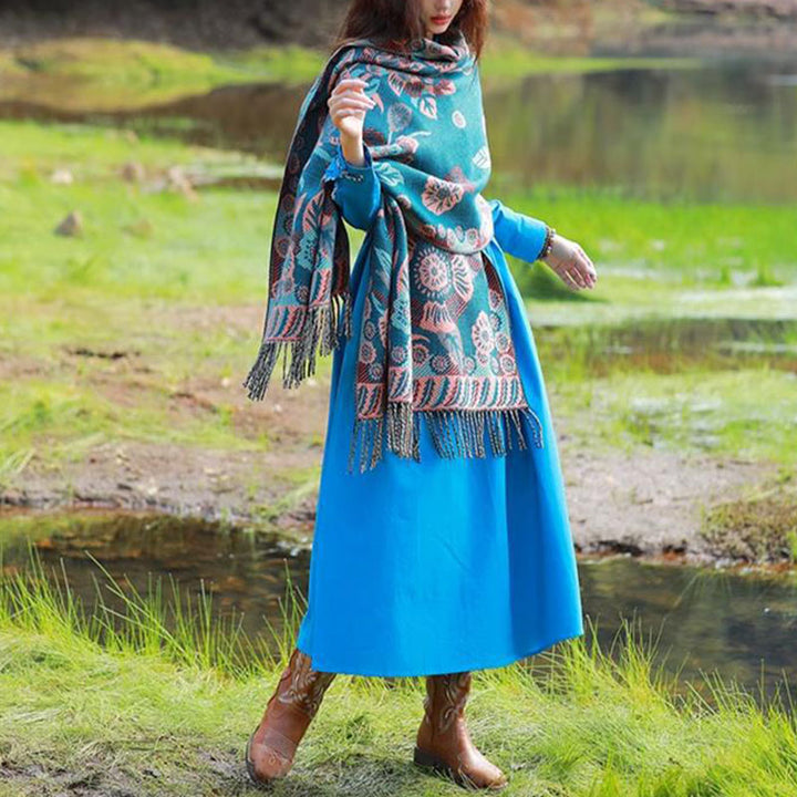 Buddha Stonesの花 花柄 葉柄 デザイン ショール 心地よい 旅行用 スカーフ ラップ - image 3