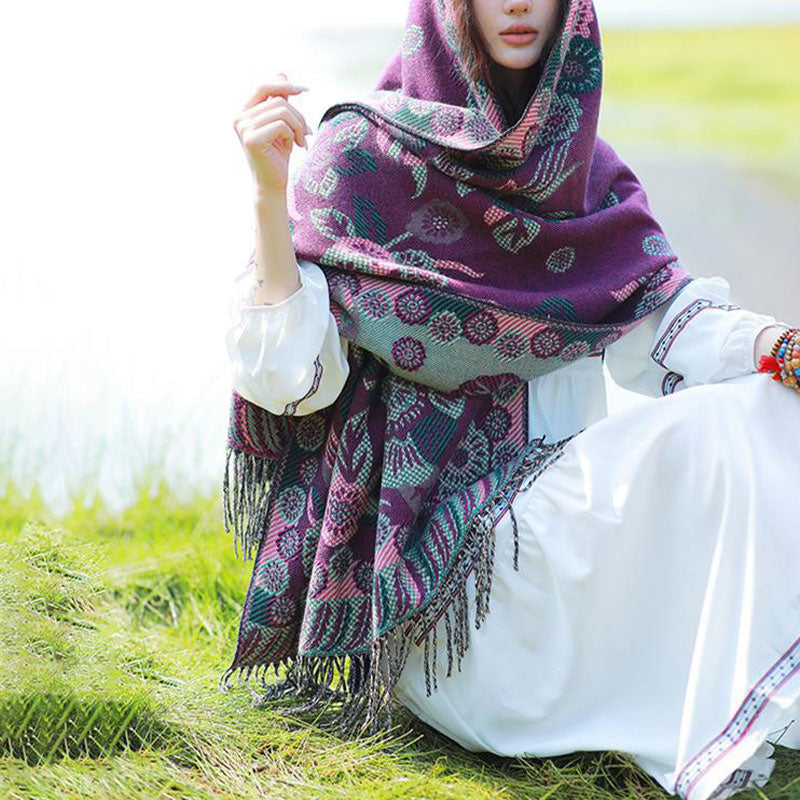 Buddha Stonesの花 花柄 葉柄 デザイン ショール 心地よい 旅行用 スカーフ ラップ - image 17