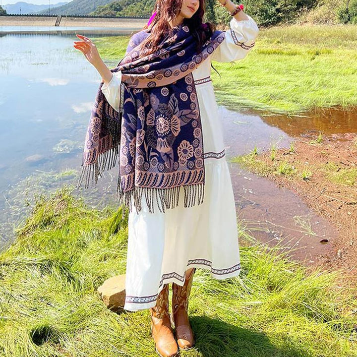 Buddha Stonesの花 花柄 葉柄 デザイン ショール 心地よい 旅行用 スカーフ ラップ - image 37