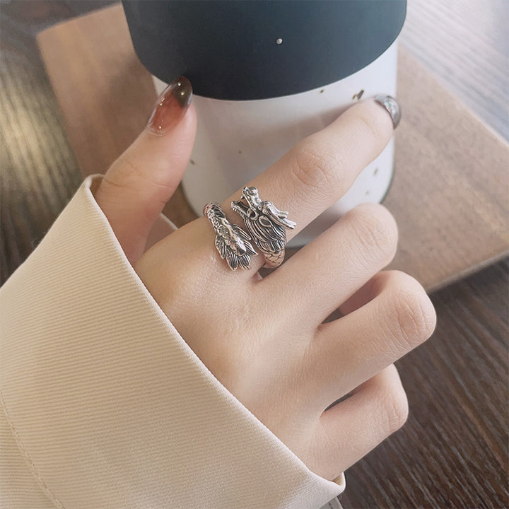 Buddha Stones925スターリングシルバー 龍年 幸運 強さ 調節可能 メタルリング - image 7