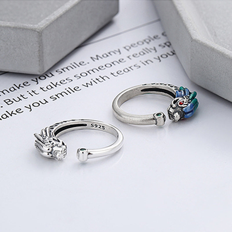 Buddha Stones925スターリングシルバー 龍年 幸運 守護 調節可能 メタルリング - image 8