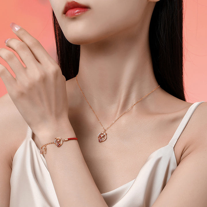 Buddha Stones925スターリングシルバー 龍年鯉福キャラクター 幸運ネックレスペンダントブレスレット