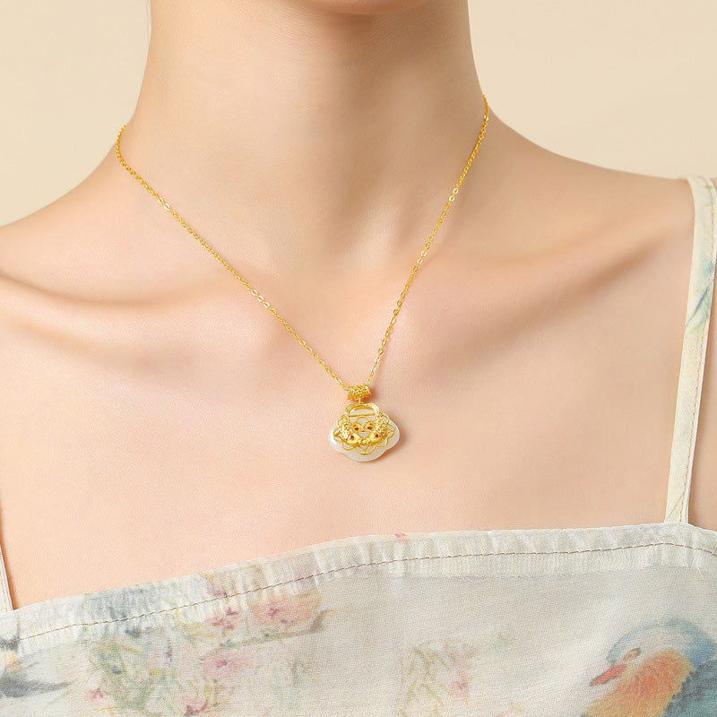 Buddha Stones925 スターリングシルバー 天然和田翡翠 鯉 富のネックレス ペンダント