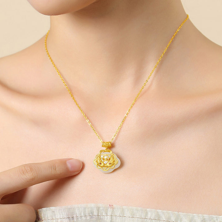 Buddha Stones925 スターリングシルバー 天然和田翡翠 鯉 富のネックレス ペンダント