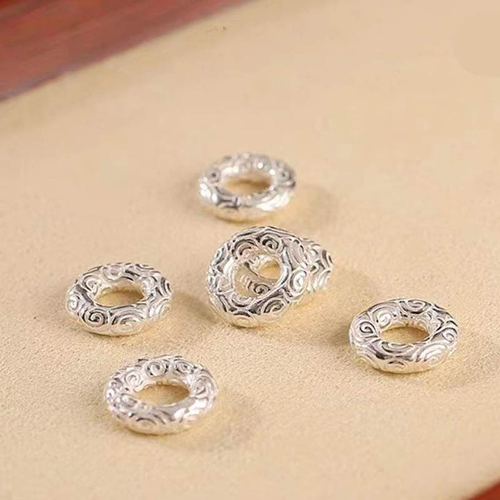 Buddha Stones925スターリングシルバー 縁起の良い雲 平和バックル 安全と安心のブレスレット アンクレット