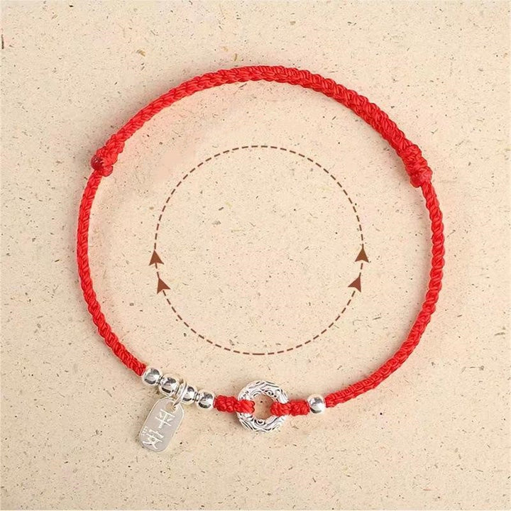Buddha Stones925スターリングシルバー 縁起の良い雲 平和バックル 安全と安心のブレスレット アンクレット