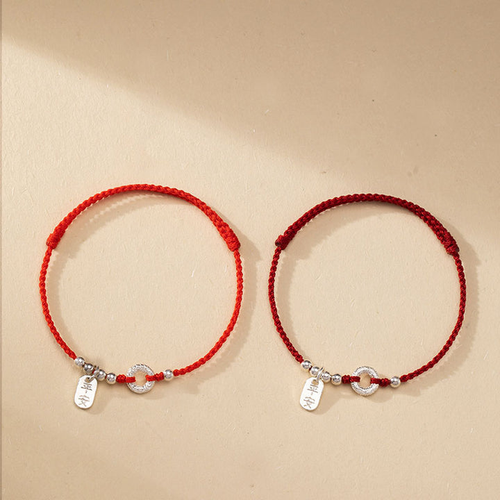 Buddha Stones925スターリングシルバー 縁起の良い雲 平和バックル 安全と安心のブレスレット アンクレット