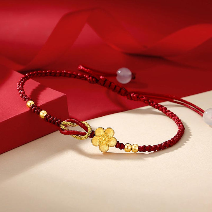 Buddha Stonesハンドメイド 925 スターリングシルバー 桜 カルセドニー 幸運ブレスレット