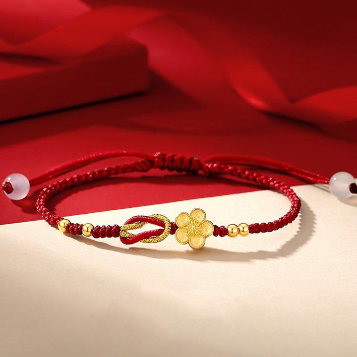Buddha Stonesハンドメイド 925 スターリングシルバー 桜 カルセドニー 幸運ブレスレット