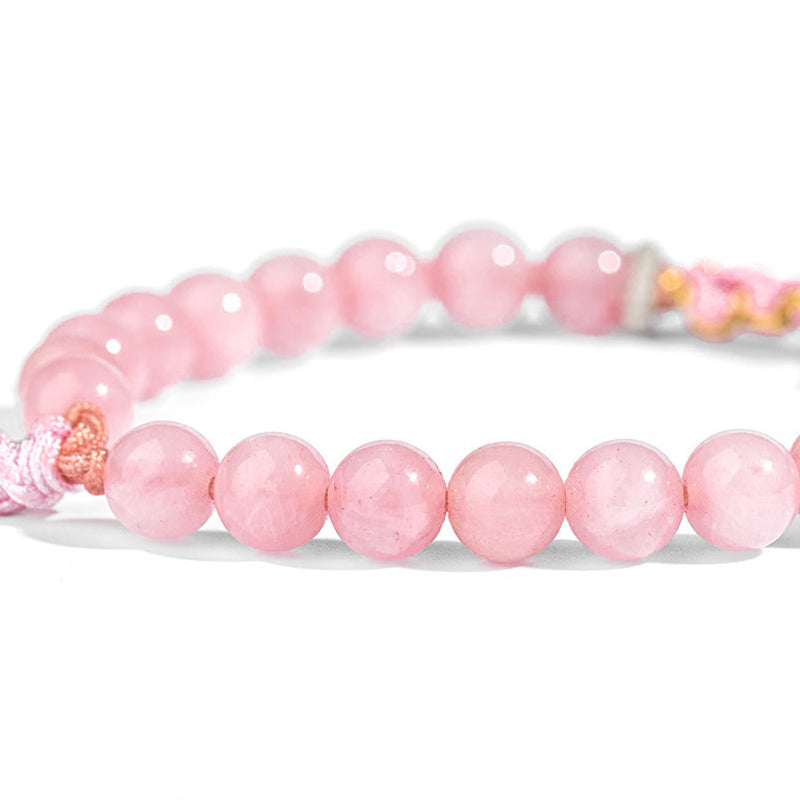 Buddha Stones999スターリングシルバー 天然レッドアゲート ピンククリスタル 桜ブレスレット - image 5