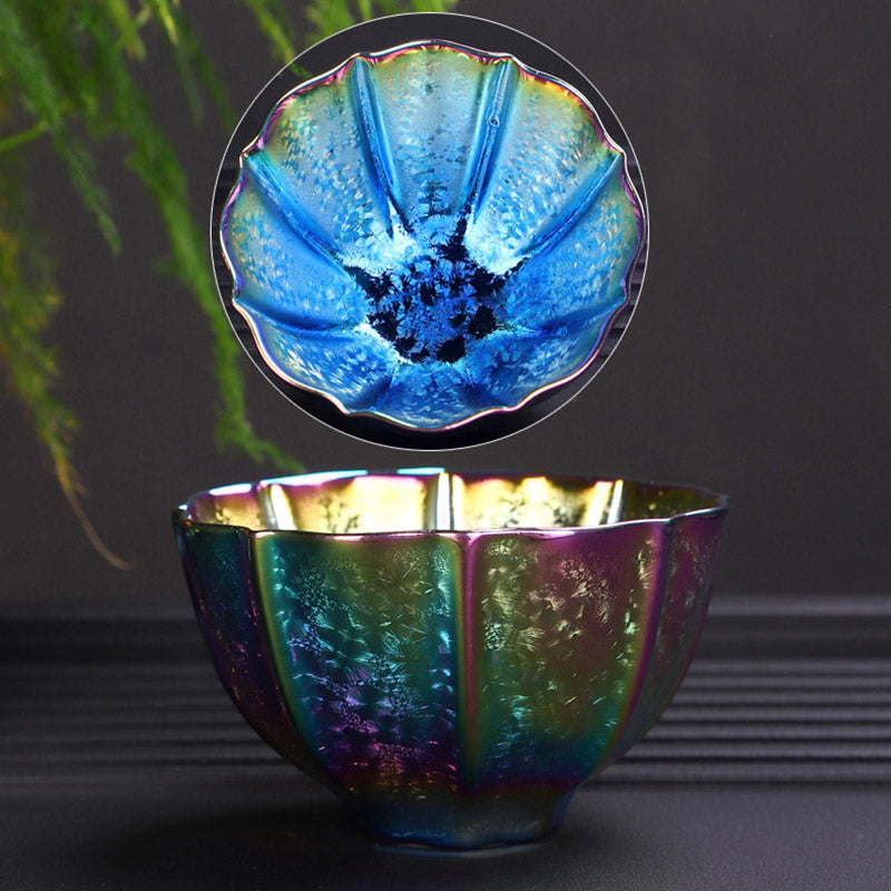 Buddha Stones虹色Jianzhanセラミックティーカップカンフーティーカップボウル