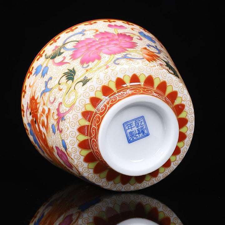 Buddha Stones2個 ドラゴン フェニックス セラミック ティーカップ カンフー ティーカップ