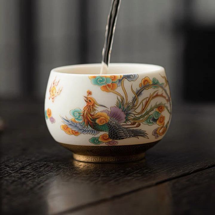 Buddha Stones龍鳳凰吉祥雲陶器ティーカップカンフーティーカップ - image 8