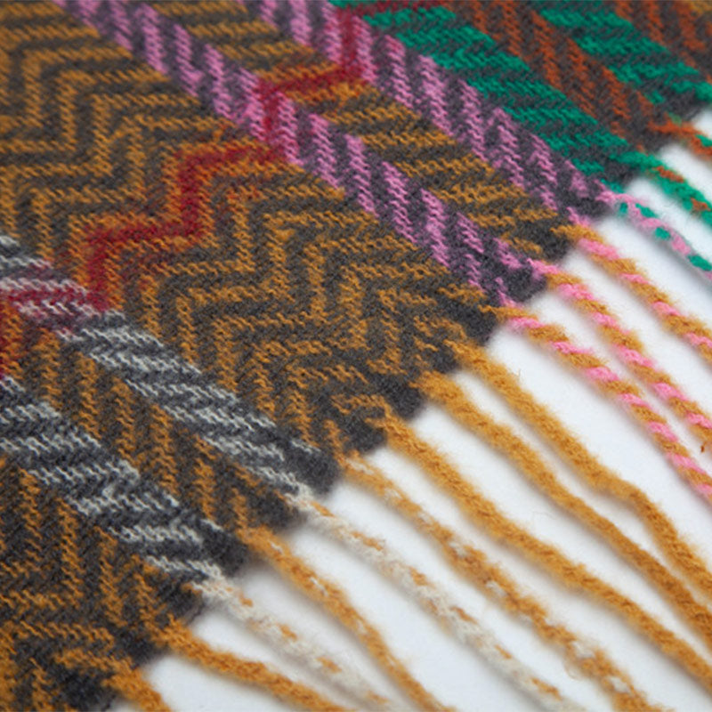 Buddha Stonesチベットショール カラフルな波線タッセル 冬用 心地よい旅行用スカーフ ラップ - image 23