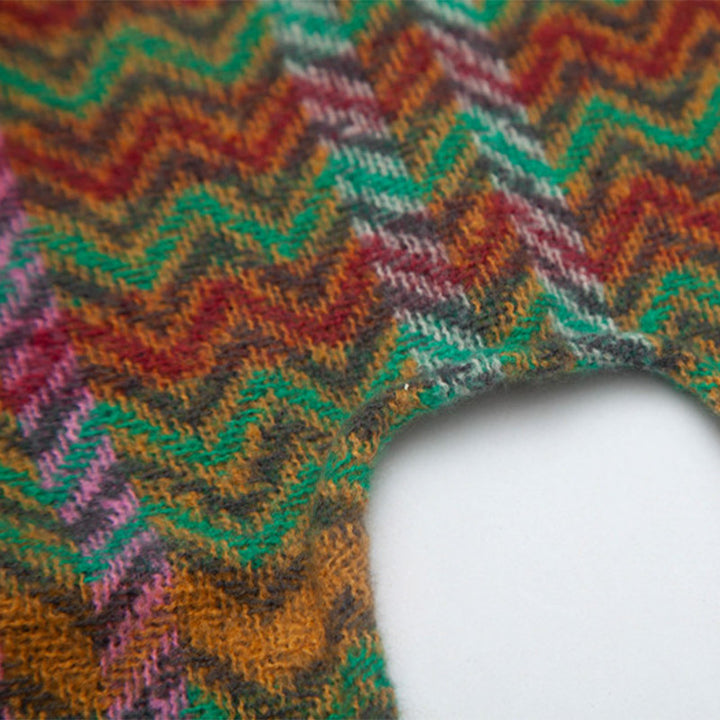 Buddha Stonesチベットショール カラフルな波線タッセル 冬用 心地よい旅行用スカーフ ラップ - image 20