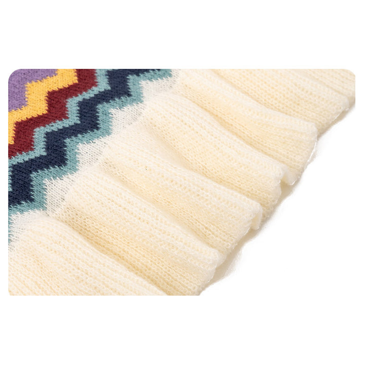 Buddha Stonesチベットショール カラフルなストライプの波線タッセル 冬用 心地よい旅行用スカーフ ラップ - image 13