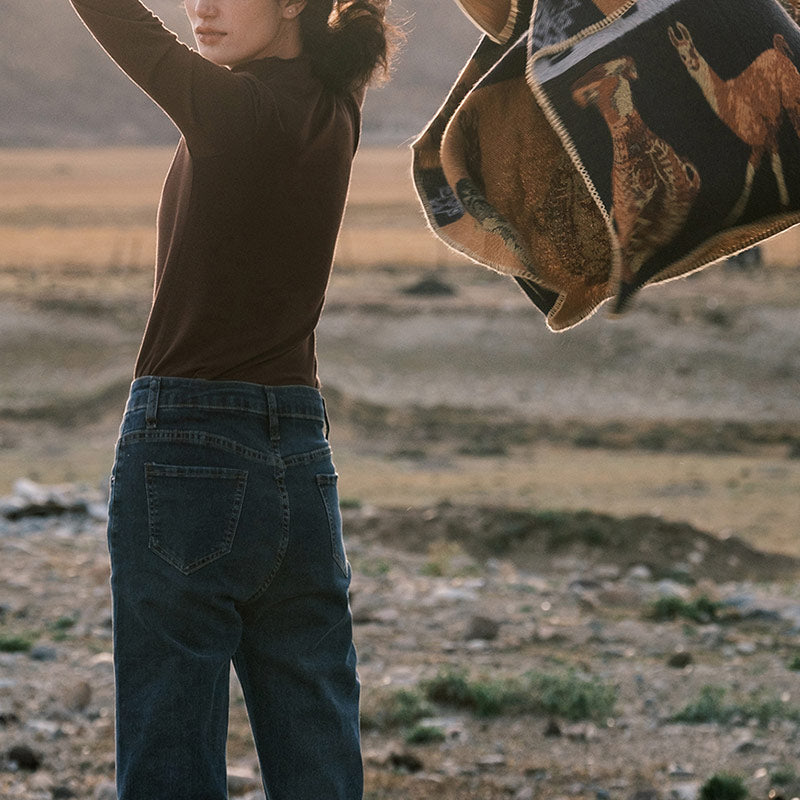 Buddha Stonesチベットショール鹿花瓶幾何学模様冬用快適トラベルスカーフラップ - image 14