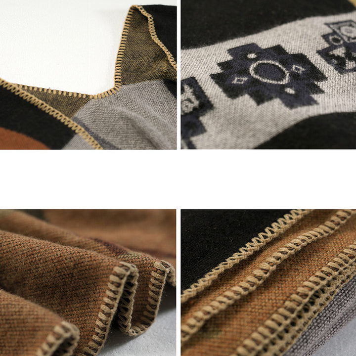 Buddha Stonesチベットショール鹿花瓶幾何学模様冬用快適トラベルスカーフラップ - image 6